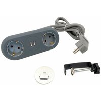 Unitec - Tischsteckdose 2-fach mit 2x usb Steckdosenleiste Verteiler Steckerleiste von Unitec