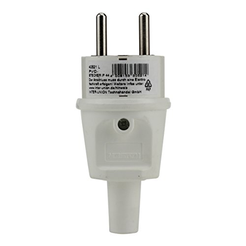 UNITEC Schuko-Stecker IP44 mit Knickschutz ws, weiß von Unitec