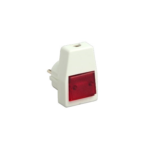 UNITEC Schuko-Stecker, PVC mit Ausschalter, beleuchtet, weiß von Unitec