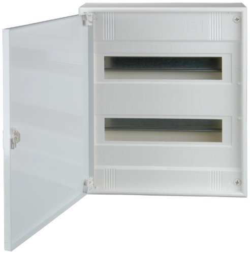 UNITEC Aufputz-Verteiler mit Tür, Sicherungskasten, Kleinverteiler, IP30, 2x12+2 Module, weiß von Unitec