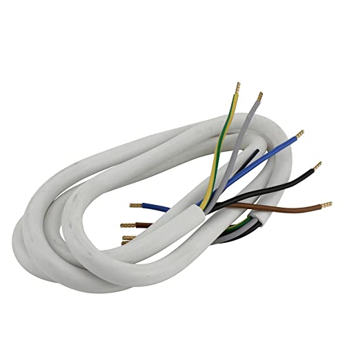 UNITEC Herdanschlussleitung H05VV-F 5G 2.5 mm², 2 m, weiß, für geringe und mittlere mechanische Beanspruchung von Unitec