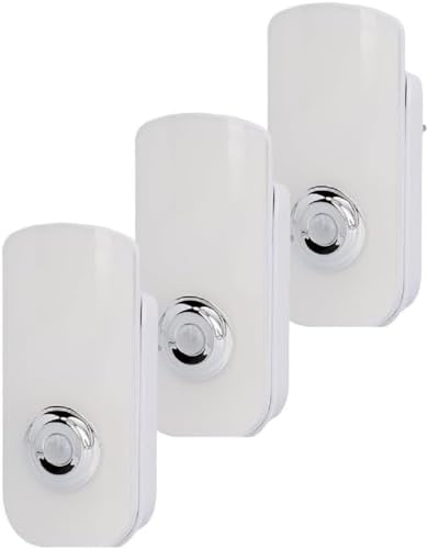 UNITEC LED-Nachtlicht mit Bewegungsmelder und Dämmerungssensor und integriertem Akku und Taschenlampen-Funktion, 3 Stück, Weiß von Unitec