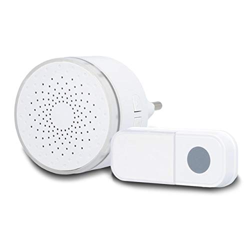 UNITEC Funk-Gong WDP10, Türklingel, 38 Melodien, 4 Lautstärkestufen bis 78dB, akustische und optische Klingelanzeige, Weiterleitung, 130 m Reichweite, LED Anzeige, weiß UNITEC Funk-Gong WDP10, Türklingel, 38 Melodien, 4 Lautstärkestufen bis 78dB, akustische und optische Klingelanzeige, Weiterleitung, 130 m Reichweite, LED Anzeige, weiß von Unitec