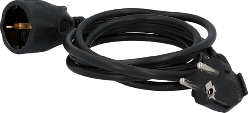 UNITEC Schuko-Verlängerung, H05VV-F3G 1,5mm², IP20, 2 m, schwarz von Unitec