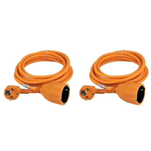 UNITEC Schuko-Verlängerung H05VV-F3G1,5mm² 3m orange (Packung mit 2) von Unitec