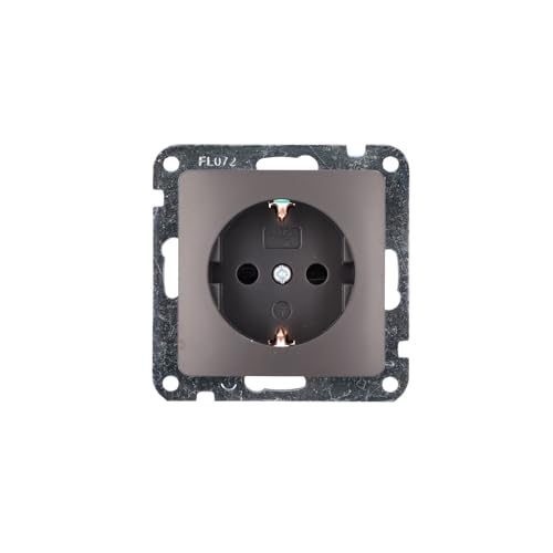 UNITEC Steckdose mit Berührungsschutz Monaco, mit Steckklemmen, mit Kindersicherung, Unterputzdose, anthrazit, 1 Stück von Unitec