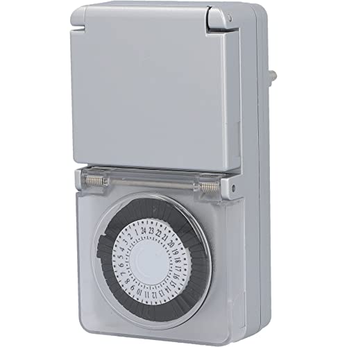 UNITEC Tageszeitschaltuhr analog innen mit integriertem Kinderschutz, silber, IP: 44 von Unitec