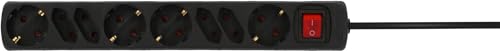 UNITEC Tischsteckdose mit Stecker Schalter, 4 und 4-Fach, 1.4 m, H05VV-F3G1.5 mm², schwarz von Unitec
