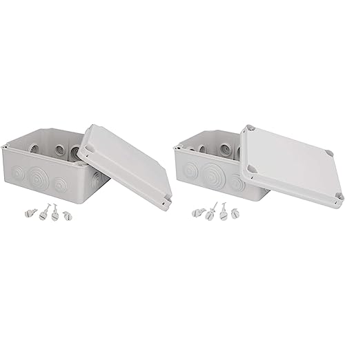 Unitec 40208L Aufputz-Abzweigkasten, Abzweigdose & Aufputz-Abzweigkasten, Abzweigdose, Installationsgehäuse, 130x176x76 mm, Spritzwasser- und Staubschutz nach IP 65, schraubbarer Deckel von Unitec