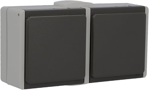 UNITEC 45245L Steckdose 2-fach Aufputz lose Aquarius FR, grau / dunkelgrau UNITEC 45245L Steckdose 2-fach Aufputz lose Aquarius FR, grau / dunkelgrau von Unitec