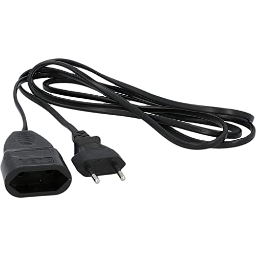 UNITEC Euro-Verlängerung mit Stecker und Kupplung, 2m, schwarz von Unitec