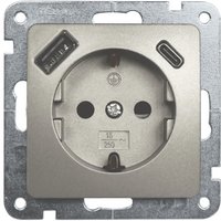 Unitec Steckdose mit USB A & C Monaco platin Elektrische Steckdosen & Buchsen von Unitec