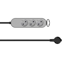Unitec - Steckdosenleiste 3-fach Greenline 1,8 m silber/anthrazit von Unitec