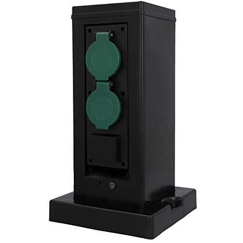 UNITEC WIFI Steckdosenverteiler für den Garten, 4 Steckdosen, Gartensteckdose, Außensteckdose, IP44 spritzwassergeschützt, 1,5m Zuleitung, schwarz von Unitec