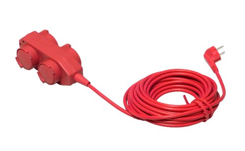 UNITEC Tischsteckdose,IP40,4f,10 m, H05VV-F 3G1,5 mm², rot von Unitec