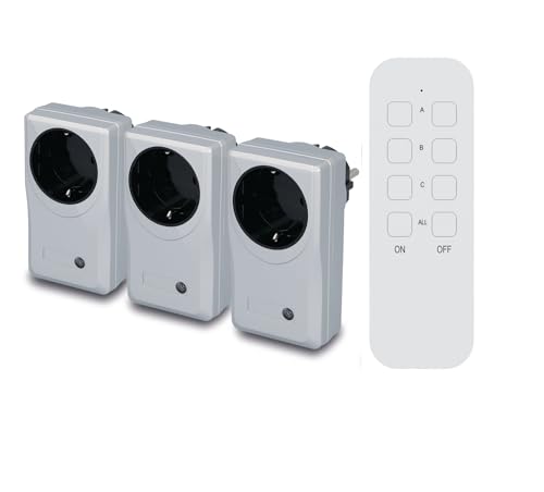 UNITEC Funkfernschalterset mit Selbstlernfunktion, Funksteckdosen Set, 3 Steckdosen + 1 Fernbedienung, silber UNITEC Funkfernschalterset mit Selbstlernfunktion, Funksteckdosen Set, 3 Steckdosen + 1 Fernbedienung, silber von Unitec