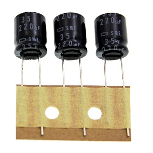 Elko Kondensator 20x radial 220µF 35V | Elektrolytkondensator bis zu 85°C | 220uF Electrolytic Capacitor from United Chemi-Con von United Chemi-Con
