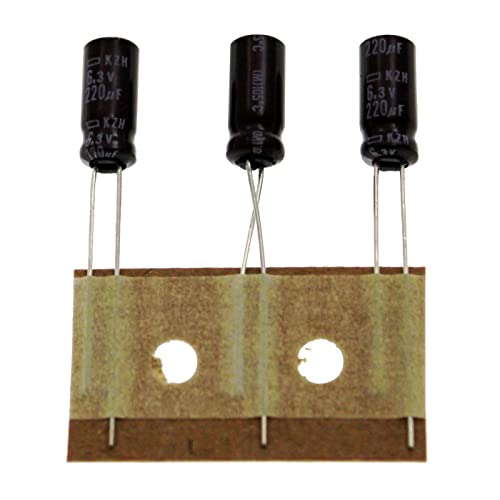 Elko Kondensator 50x radial 220µF 6,3V | Elektrolytkondensator bis zu 125°C | 220uF Electrolytic Capacitor from United Chemi-Con von United Chemi-Con