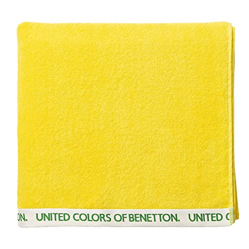 United Colors of Benetton. - Strandtuch, 90 x 160 cm, 380 g/m², 100% Baumwolle, Velours, Gelb von United Colors of Benetton