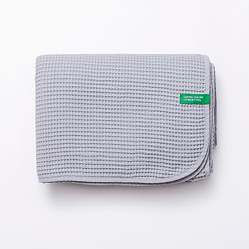 United Colors of Benetton Decke 140 x 190 cm 320 g/m² 60% Baumwolle 40% Acryl Baumwolle Neutral Grau von United Colors of Benetton