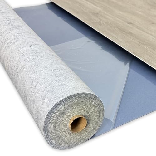 uficell® VinoSoundFix Vinylunterlage und Designboden Trittschalldämmung - Stärke: 1,5 mm - 400 kPa Druckfestigkeit - Selbsthaftende Tritt- und Gehschalldämmung für Klick Vinylboden (1 m²) von uficell