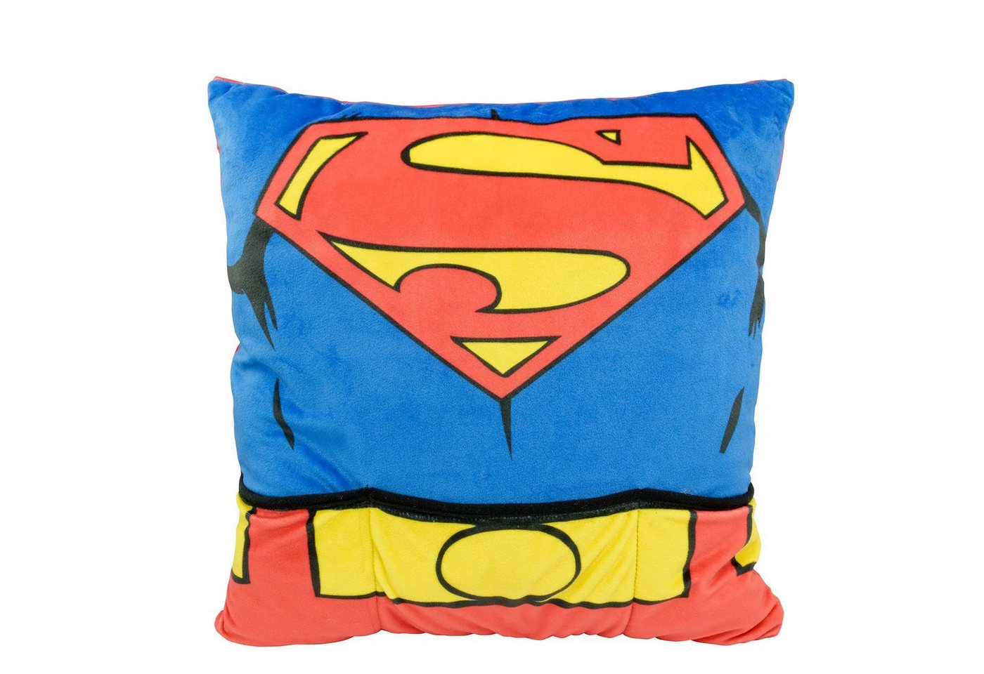 United Labels® Dekokissen DC Comics Superman Kissen - Suit Couch Potato Superhelden Dekokissen mit Taschen 40 x 40 cm von United Labels®