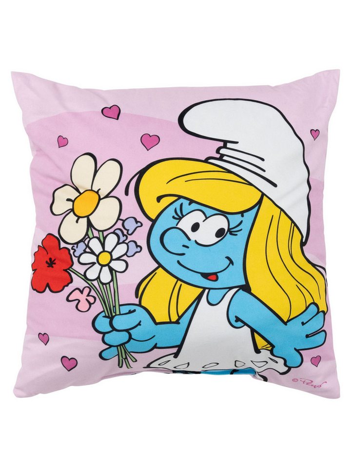 United Labels® Dekokissen Die Schlümpfe Kissen Schlumpfine Plüsch Zierkissen 40x40 cm von United Labels®