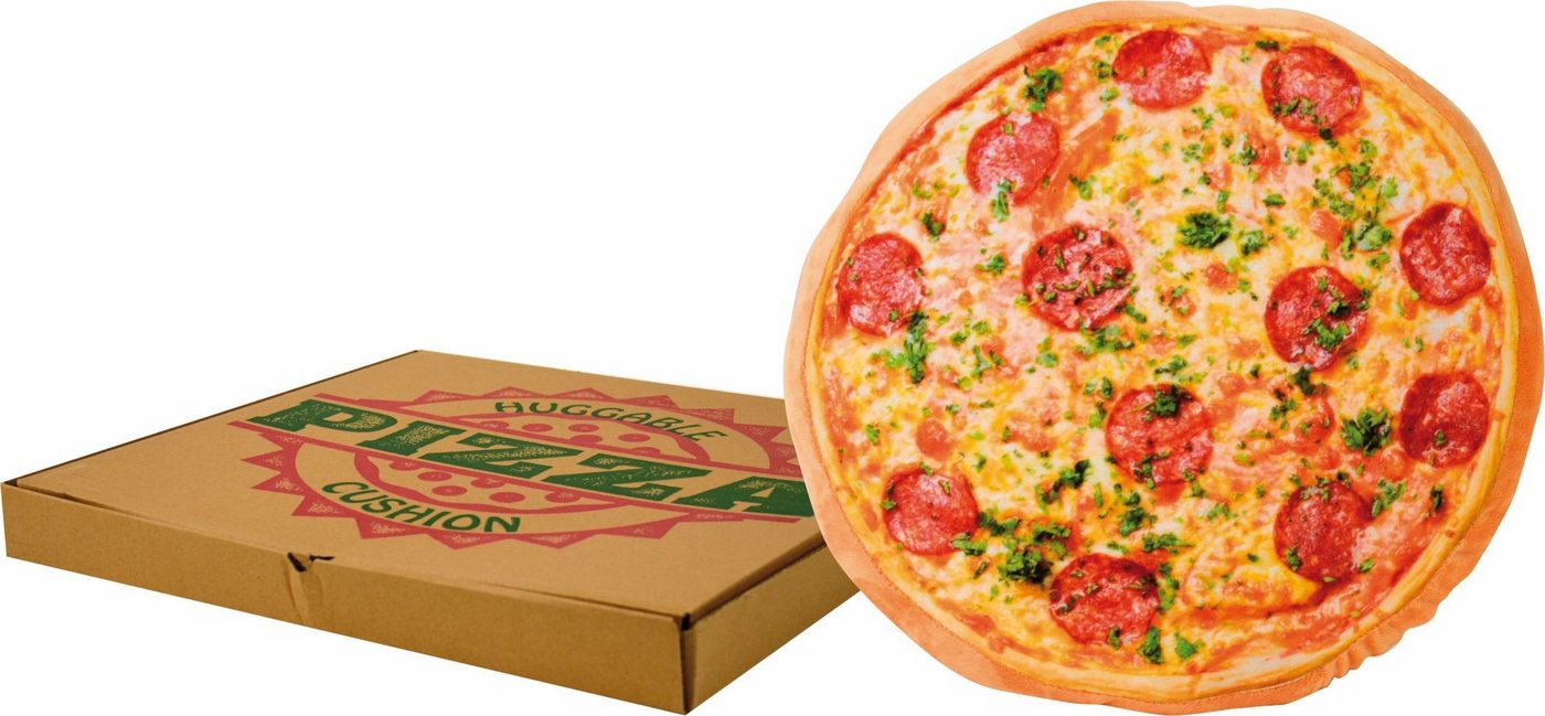 United Labels® Dekokissen Pizzakissen im Pizzakarton 40 cm, Dekokissen Sofakissen Zierkissen Pizza Kissen von United Labels®