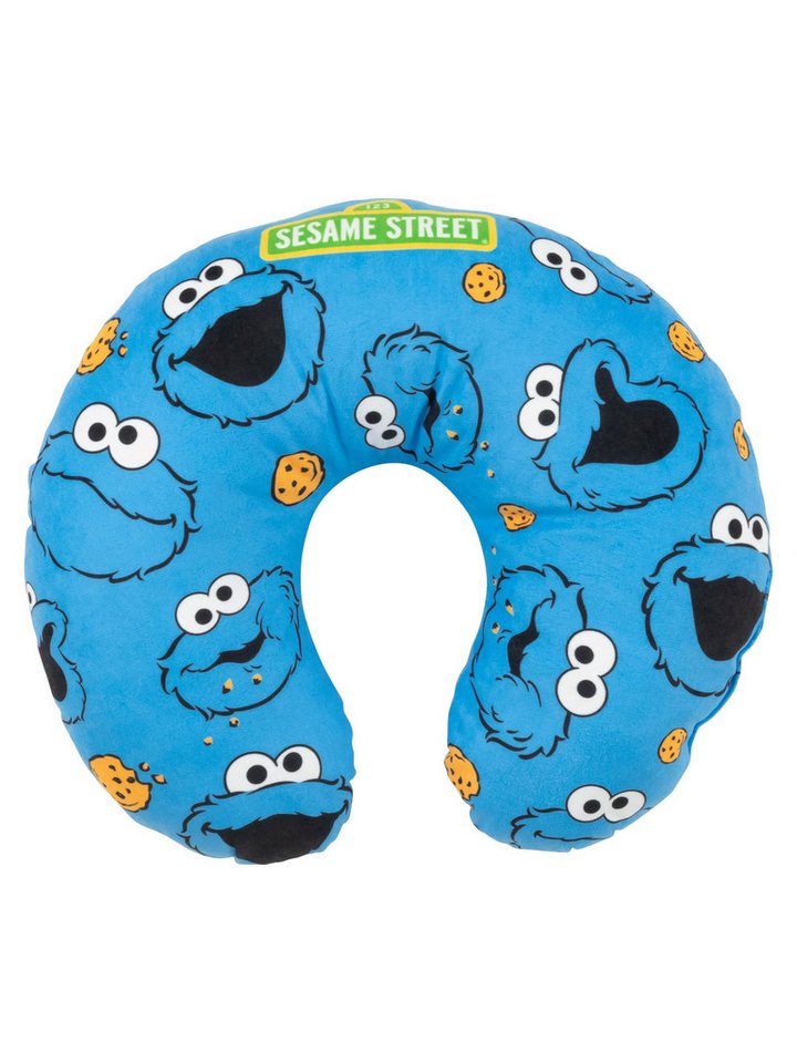 United Labels® Dekokissen Sesamstraße Krümelmonster Allover Reise Nackenkissen Nackenhörnchen von United Labels®