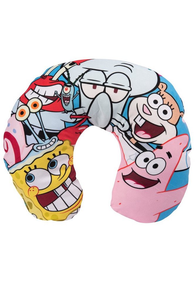 United Labels® Dekokissen Spongebob Schwammkopf - Friends allover - Reisekissen Nackenhörnchen von United Labels®