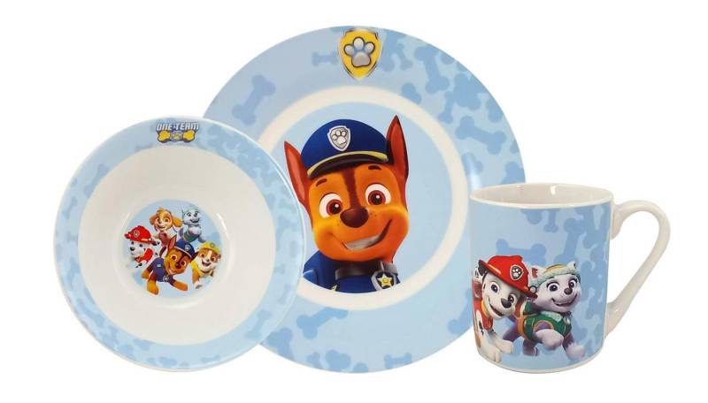 United Labels® Frühstücks-Geschirrset Frühstücksset (Schale, Teller, Tasse) - PAW Patrol (NEU & OVP) von United Labels®