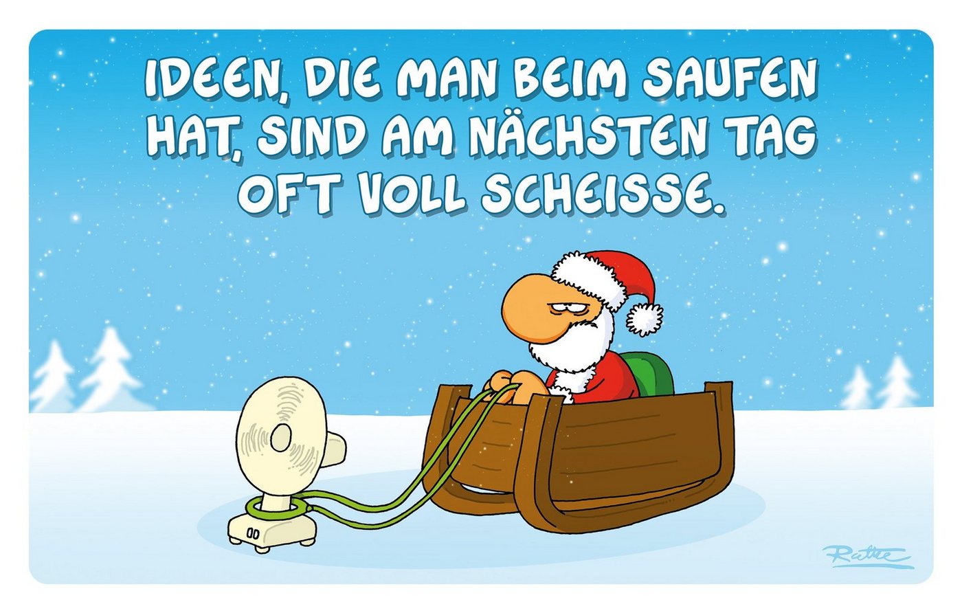 United Labels® Frühstücksbrett Ralph Ruthe - XMAS 23,5 x 14,5 cm, Resopal von United Labels®