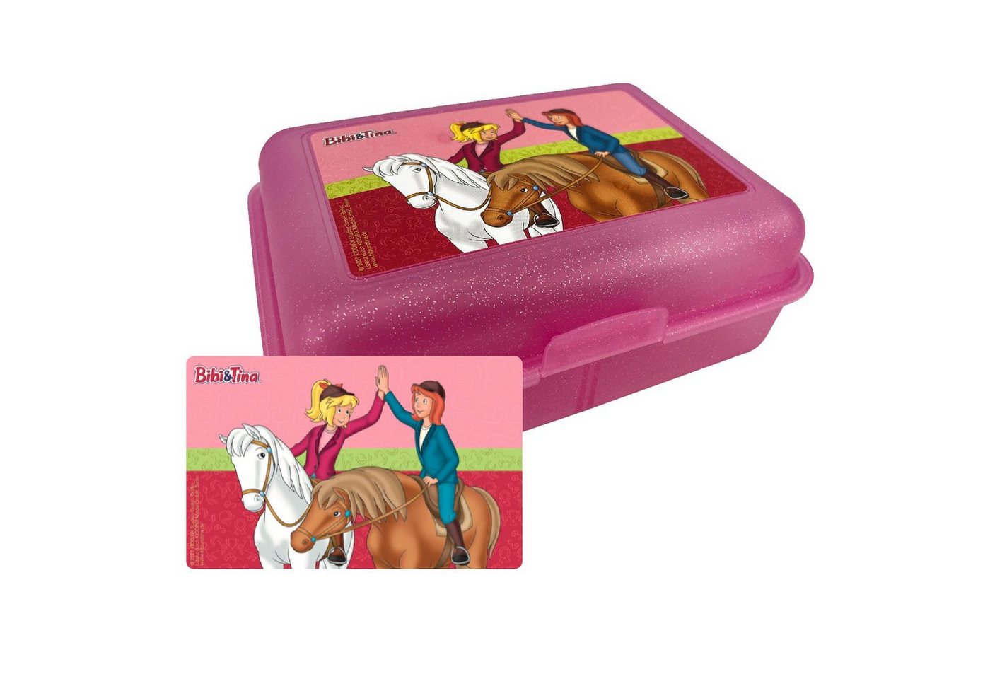 United Labels® Lunchbox Bibi & Tina Brotdose - BFF Pferde Lunchbox mit Trennwand Pink, Kunststoff (PP) von United Labels®