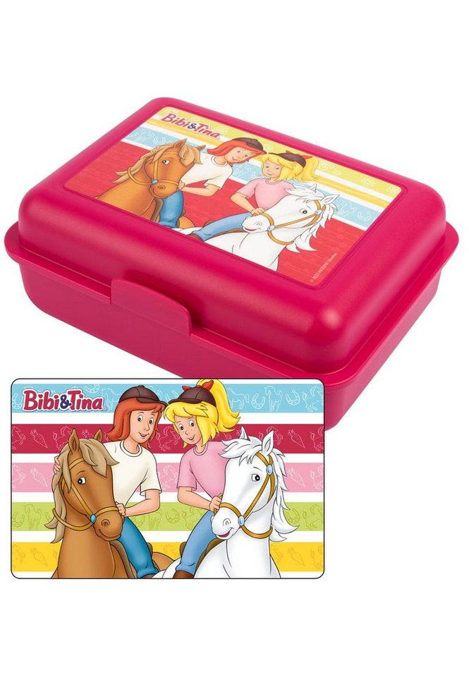 United Labels® Lunchbox Bibi und Tina Brotdose mit Trennwand Rot, Kunststoff (PP) von United Labels®