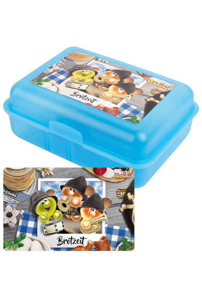 United Labels® Lunchbox Gelini Brotdose mit Trennwand - Brotzeit - Blau, Kunststoff (PP) von United Labels®