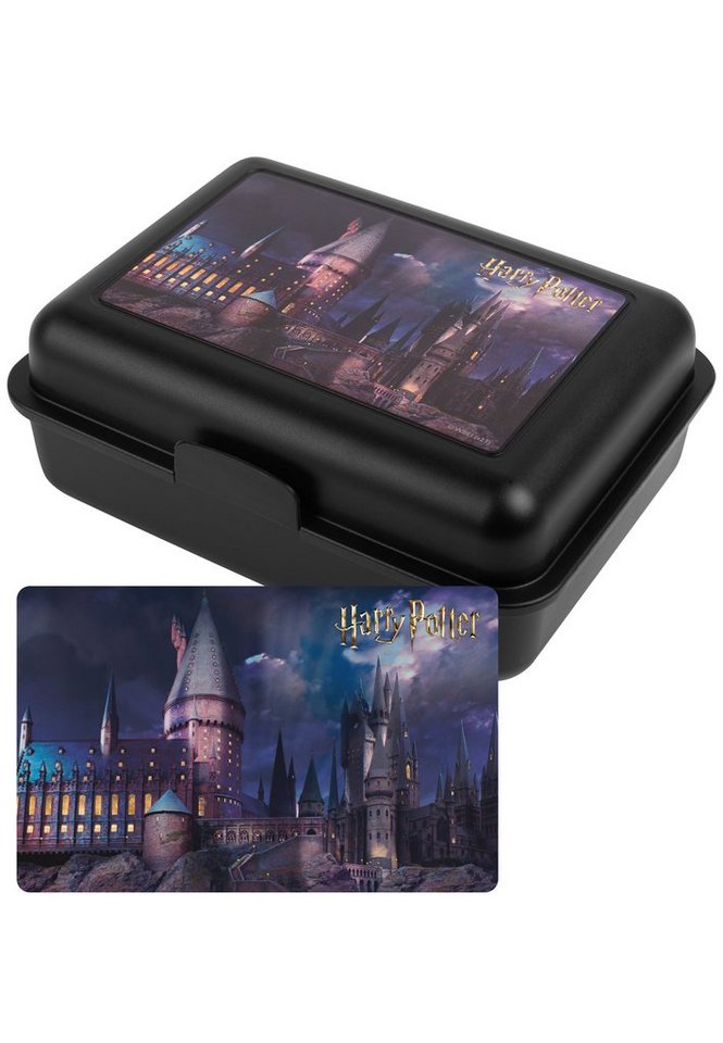United Labels® Lunchbox Harry Potter Brotdose - Hogwarts Lunchbox mit Trennwand Schwarz, Kunststoff (PP) von United Labels®