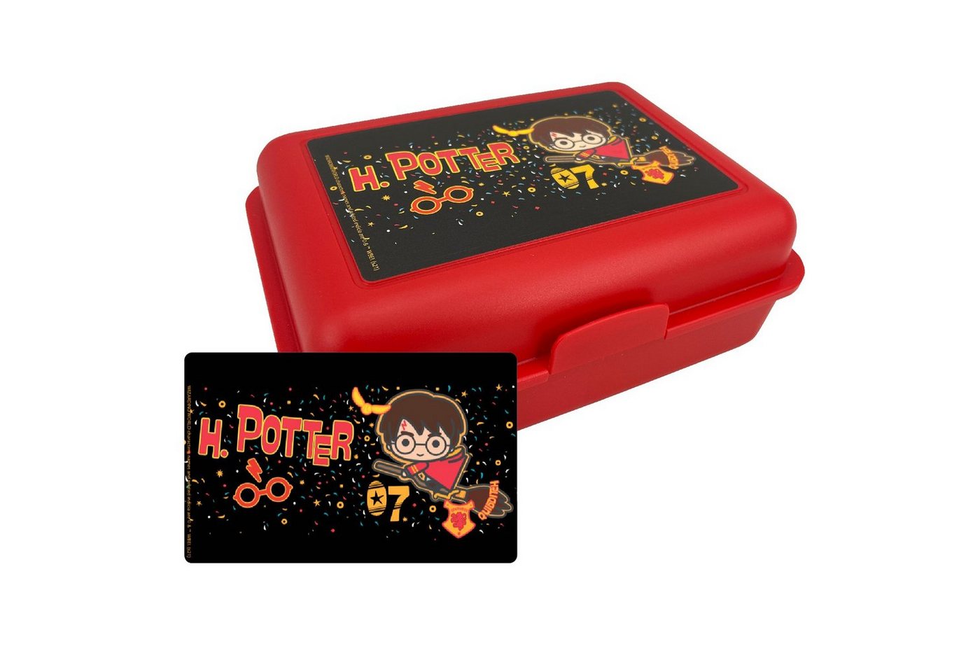 United Labels® Lunchbox Harry Potter Brotdose mit Trennwand - Quidditch Rot, Kunststoff (PP) von United Labels®