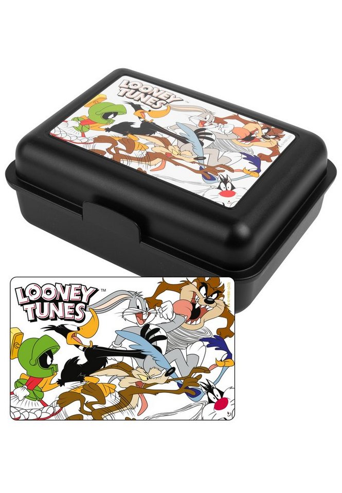 United Labels® Lunchbox Looney Tunes Brotdose - Family - mit Trennwand Schwarz, Kunststoff (PP) von United Labels®