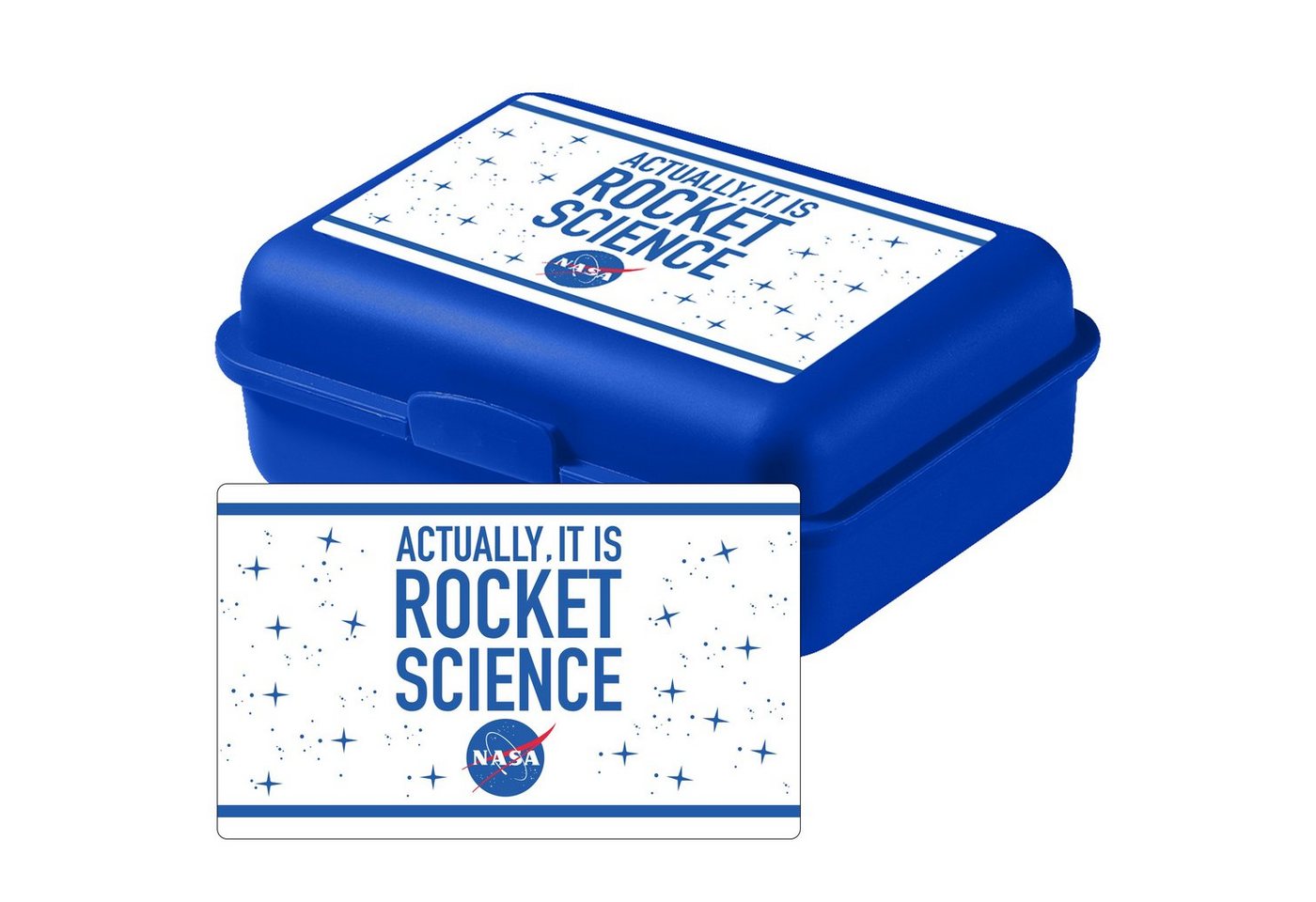 United Labels® Lunchbox NASA Brotdose - mit Trennwand Blau - Rocket Science, Kunststoff (PP) von United Labels®