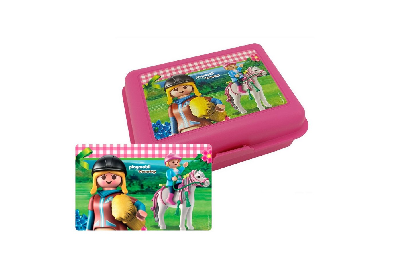 United Labels® Lunchbox Playmobil Country Brotdose mit Trennwand für Mädchen Pferde Pink, Kunststoff (PP) von United Labels®