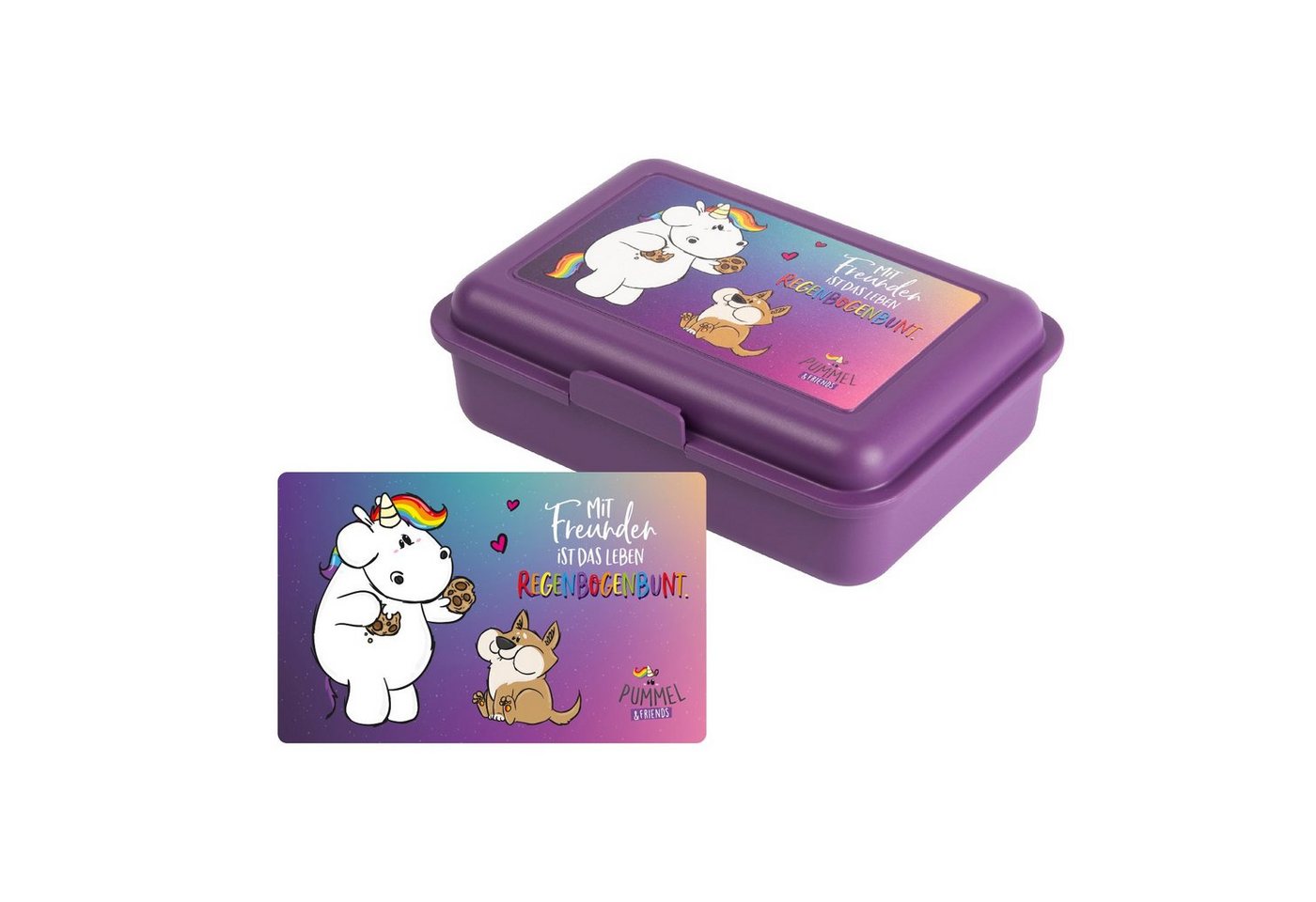 United Labels® Lunchbox Pummel & Friends Brotdose - Pummel & Zebrasus mit Trennwand Lila, Kunststoff (PP) von United Labels®