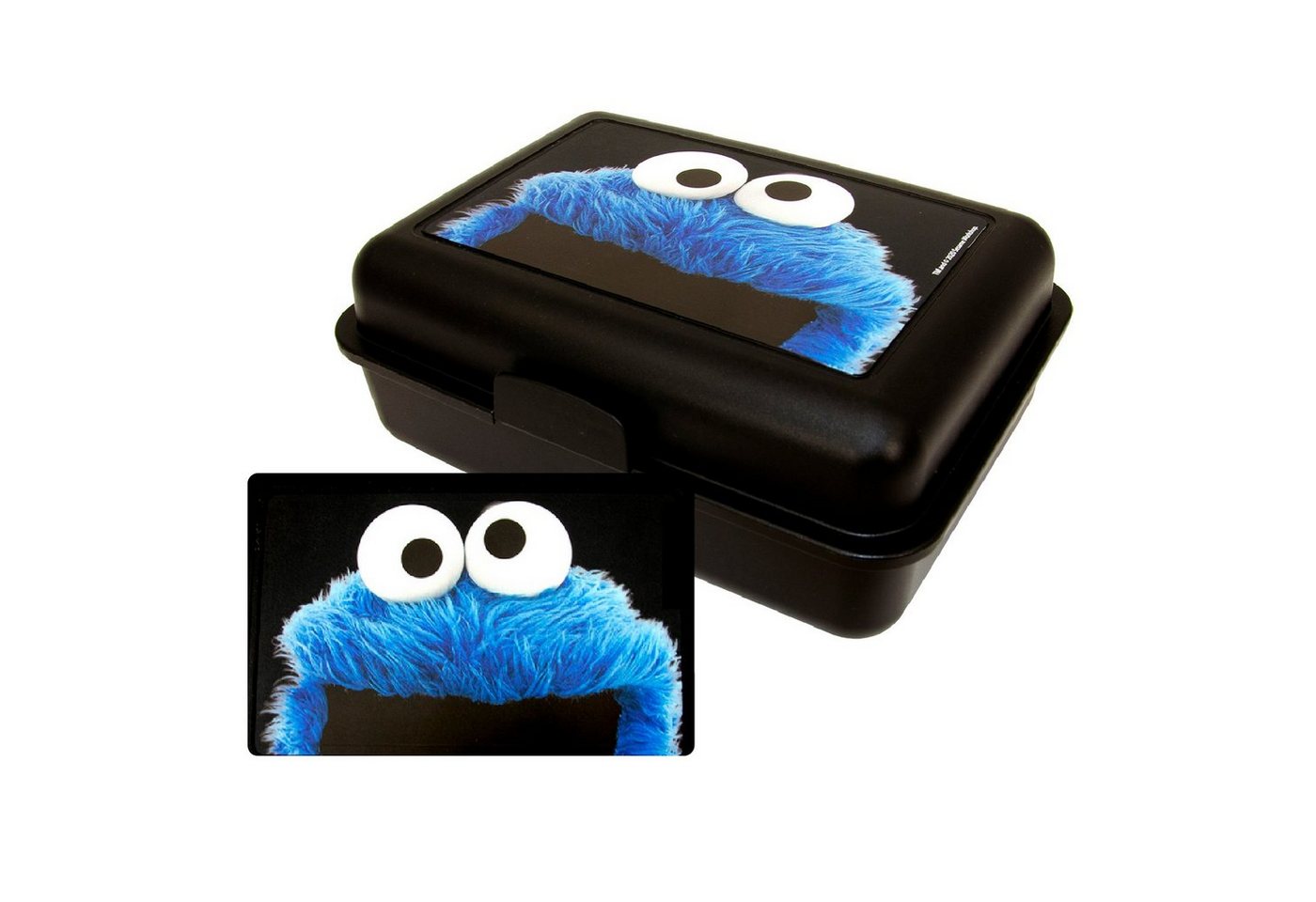 United Labels® Lunchbox Sesamstraße Brotdose - Krümelmonster mit Trennwand Schwarz, Kunststoff (PP) von United Labels®