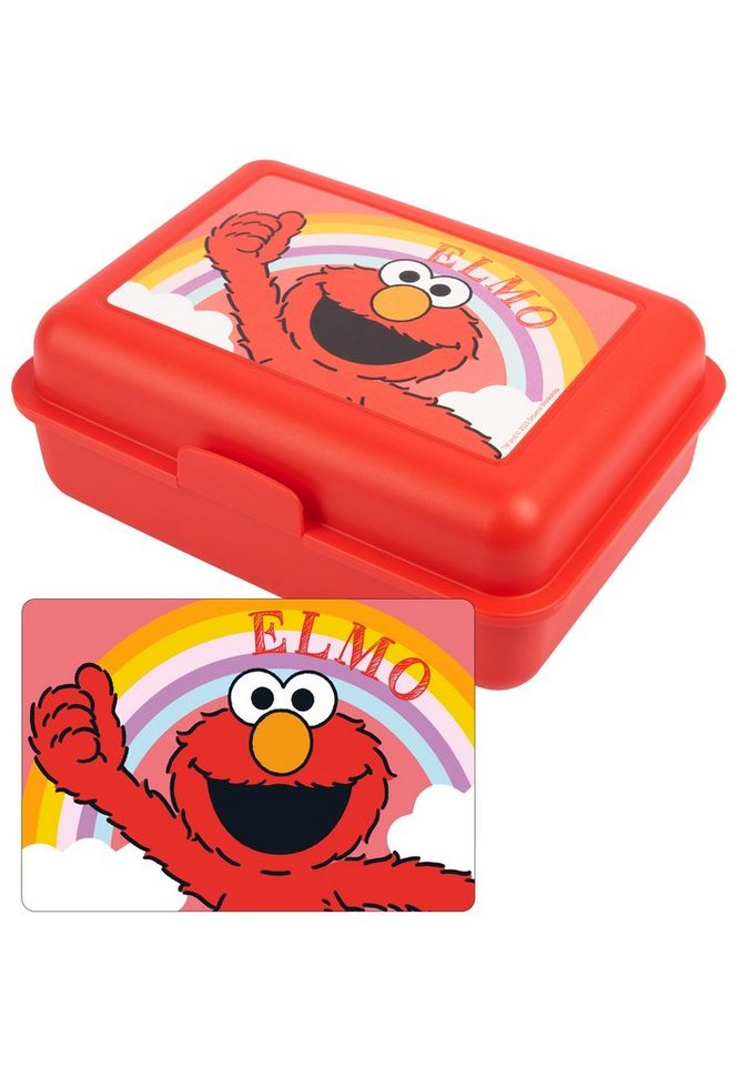 United Labels® Lunchbox Sesamstraße Brotdose mit Trennwand - Elmo Rot, Kunststoff (PP) von United Labels®