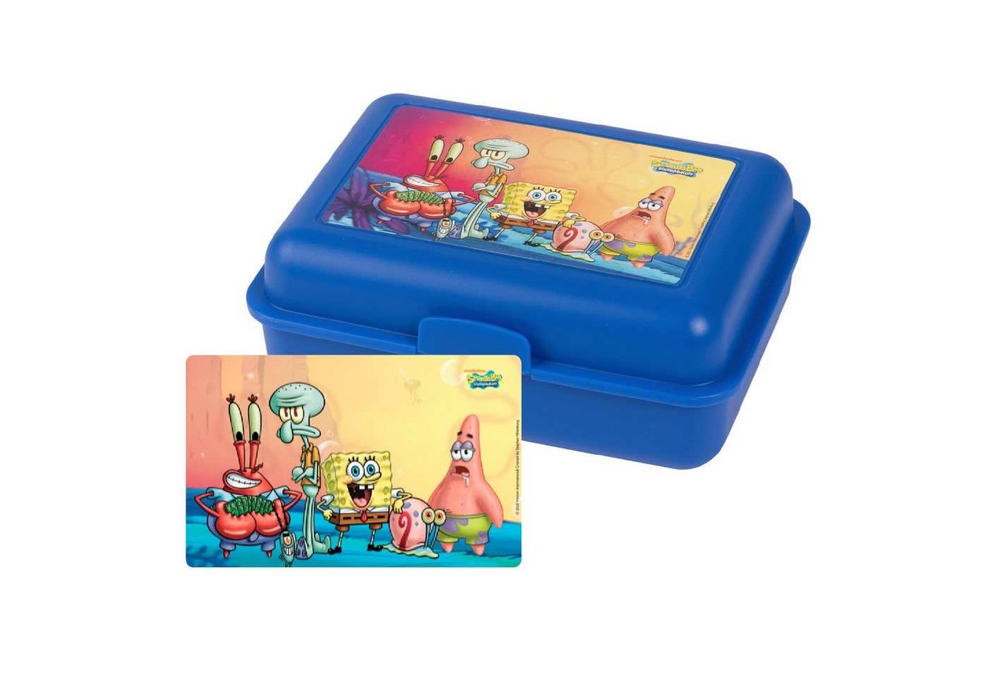 United Labels® Lunchbox Spongebob Schwammkopf Brotdose mit Trennwand - Alle Freunde Blau, Kunststoff (PP) von United Labels®