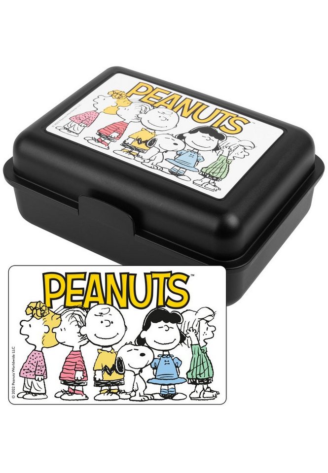 United Labels® Lunchbox The Peanuts Brotdose - Family - mit Trennwand Schwarz, Kunststoff (PP) von United Labels®