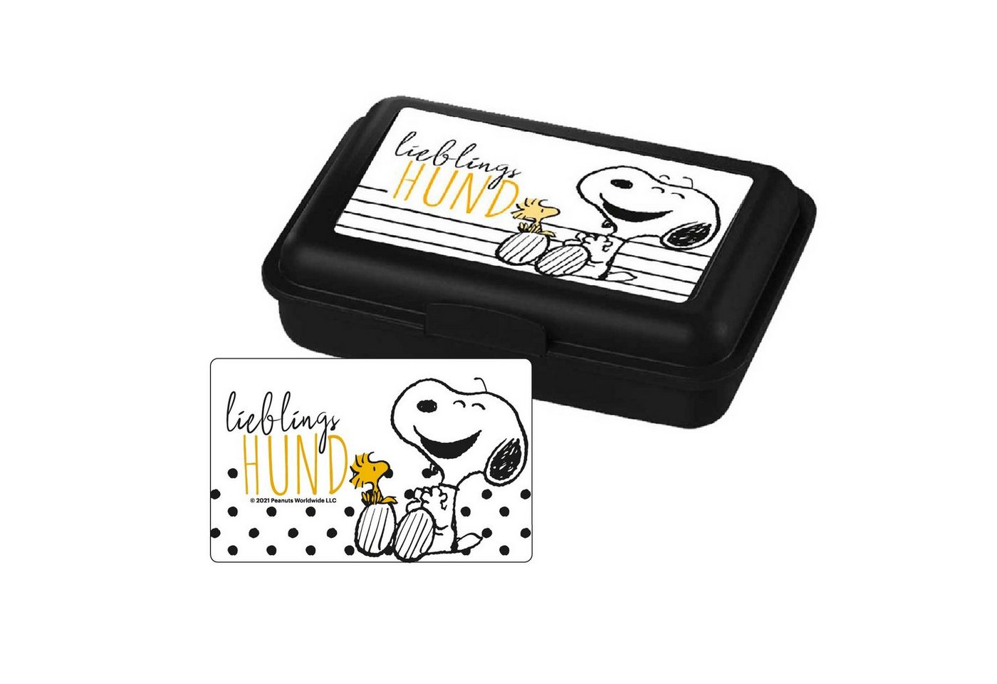 United Labels® Lunchbox The Peanuts Brotdose - Lieblings Hund mit Trennwand Schwarz, Kunststoff (PP) von United Labels®