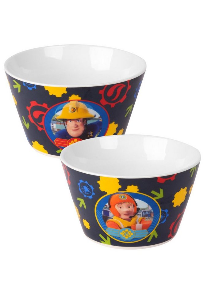 United Labels® Müslischale Feuerwehrmann Sam, 500ml, Porzellan von United Labels®