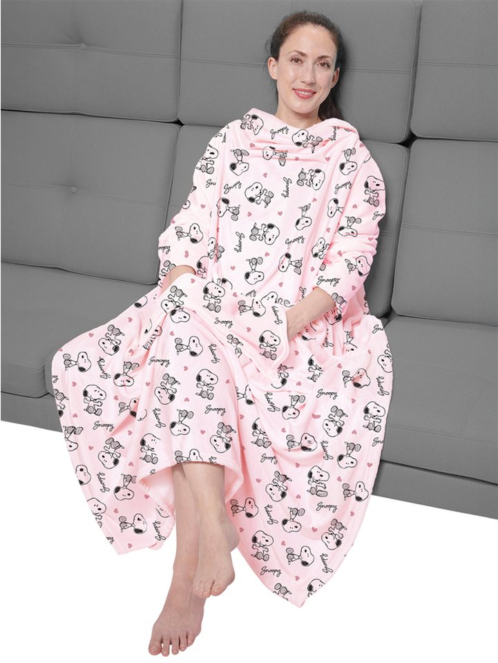 Wohndecke Peanuts Snoopy TV Decke mit Ärmeln Taschen Kuscheldecke 130 x 170 cm, United Labels® von United Labels®