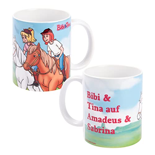 Bibi & Tina Tasse - Bibi & Tina auf Amadeus & Sabrina Kaffeetasse Becher Kaffeebecher aus Keramik 320 ml von United Labels