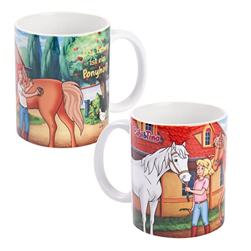 Bibi & Tina Tasse - Das Leben ist ein Ponyhof! Kaffeetasse Becher Kaffeebecher aus Keramik 320 ml von United Labels